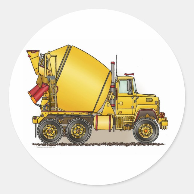 Concrete Truck Kids Sticker (Front)