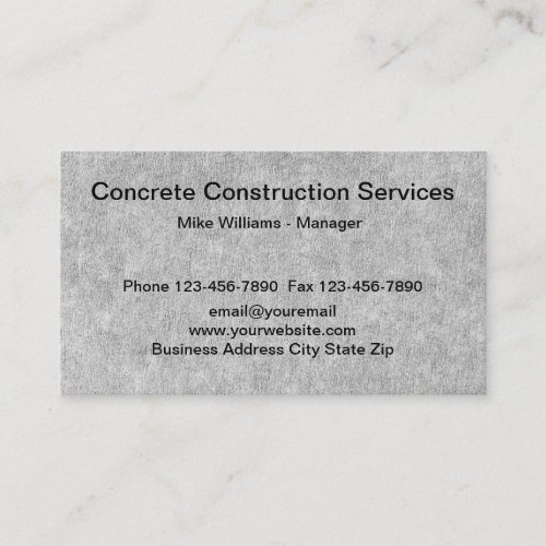 Concrete Wall Theme Construction Business Cards
