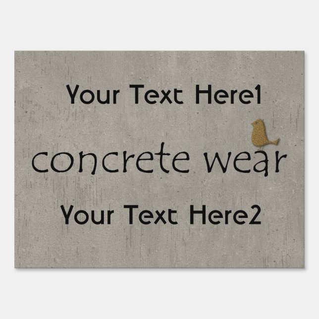 Concrete Wear Construction Business Yard Sign (Front)