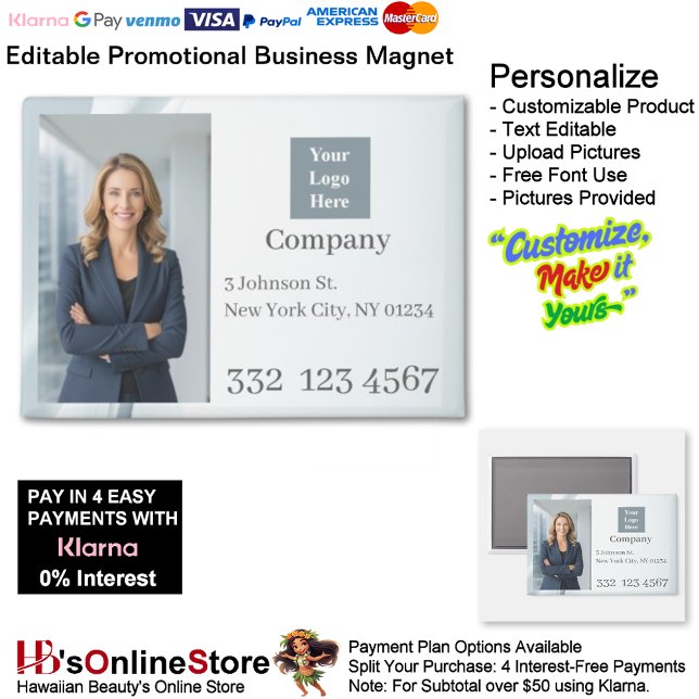 Concrete White Photo Logo Promotional Business Magnet (Concrete White Photo Logo Promotional Business Magnet.)