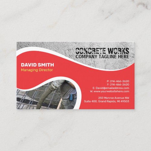 Concrete works Construction company Business card