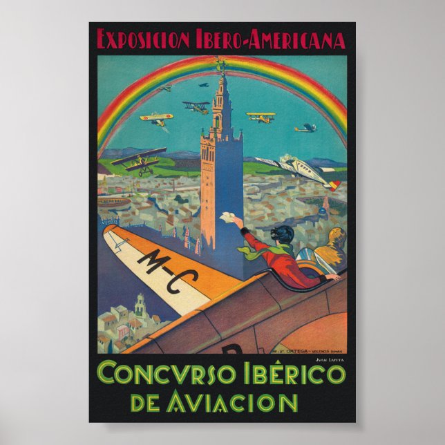 Concurso Iberico de Aviacion Vintage Poster 1929 (Front)