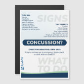 Concussion Signs Magnet (Front/Back)