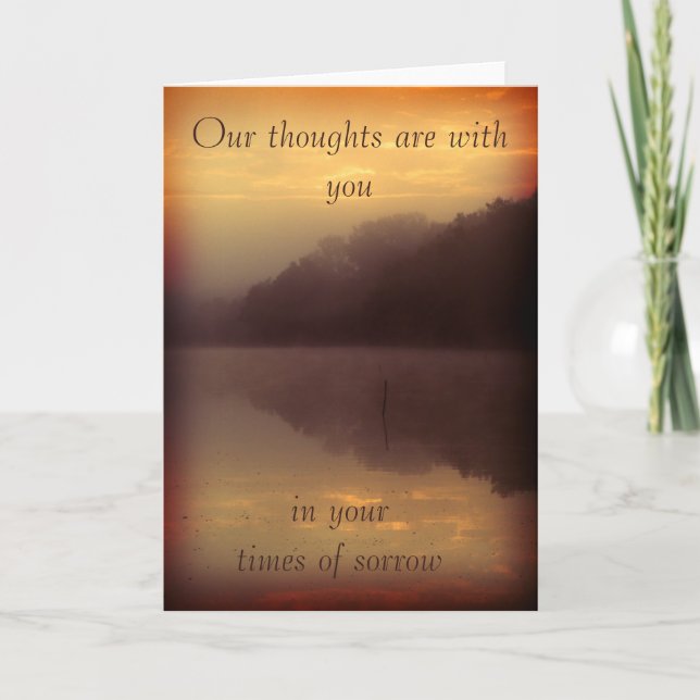 Condolence card - lake orange sunset (Front)