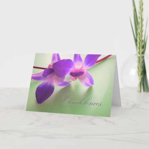 Condolence Card purple orchids