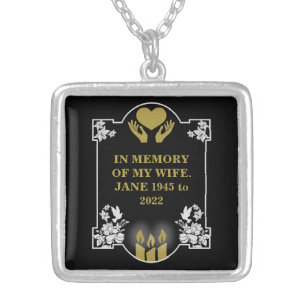 Condolence Support Message Silver Plated Necklace