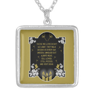 Condolence Support Message Silver Plated Necklace