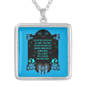 Condolence Support Message Silver Plated Necklace