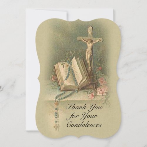 Condolence Sympathy Thank You Catholic Crucifix