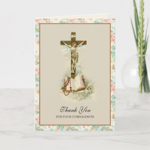 Condolence Sympathy Thank You Catholic Crucifix