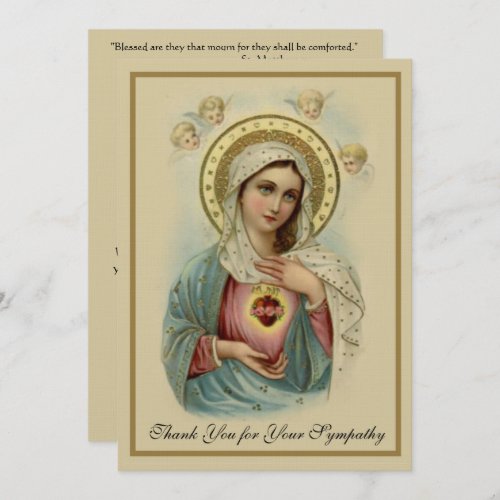 Condolence Sympathy Thank You Catholic Mary