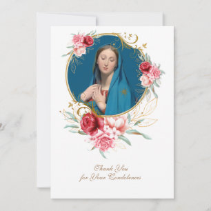 Condolence Sympathy Thank You Catholic Mary Card