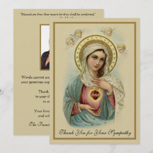 Condolence Sympathy Thank You Catholic Mary Card