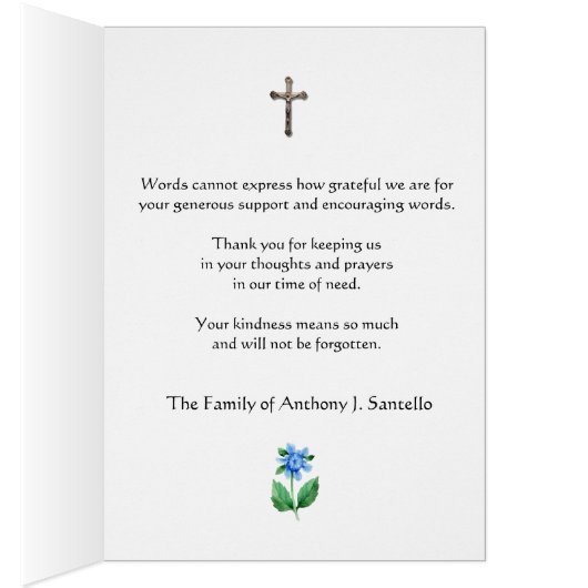 Condolence Sympathy Thank You Catholic Virgin Mary (Inside (Right))