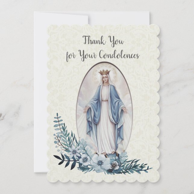 Condolence Sympathy Thank You Catholic Virgin Mary (Front)
