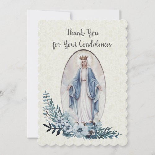 Condolence Sympathy Thank You Catholic Virgin Mary