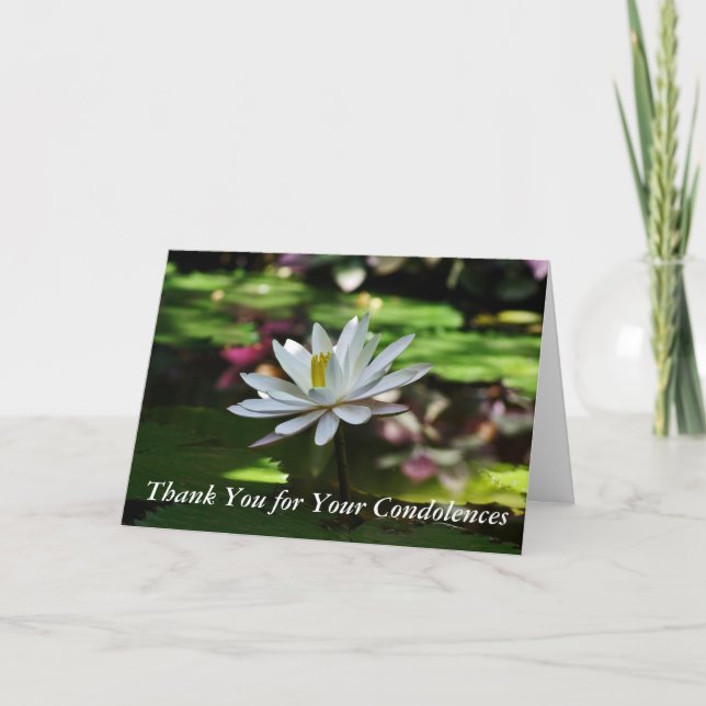 Condolence Thank You Cards - Waterlily (Front)