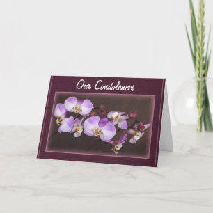 Condolences Violet White Orchid Close-Up Photo Card