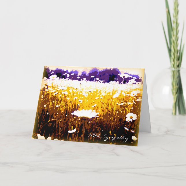 Condolences With Sympathy Beautiful Daisies Art Card (Front)
