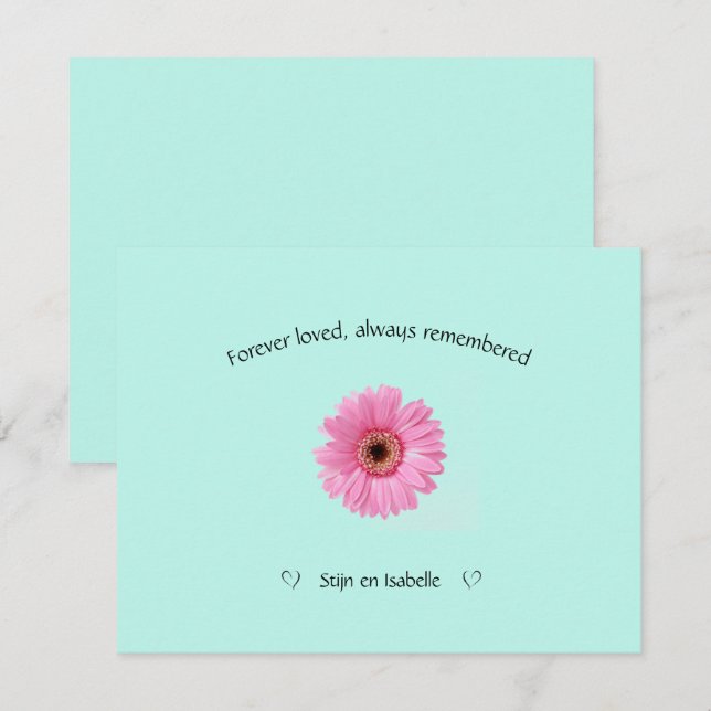 Condonleance kaart met bloem  (Front/Back)