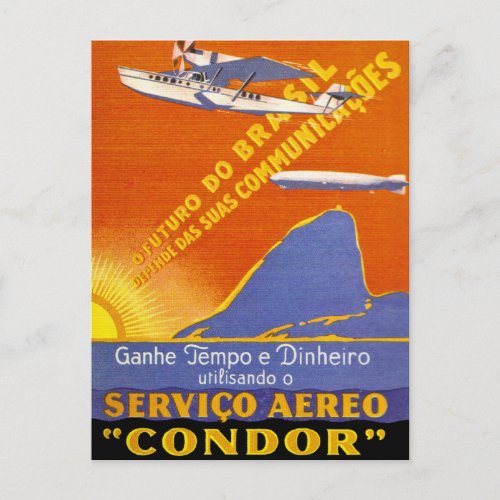 Condor  Brazillian Air Service Postcard