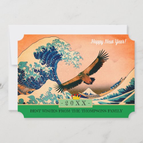 Condor  Happy New Year Card Kanagawa Wave