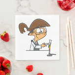 Conducting A Science Experiment Napkins<br><div class="desc">A girl conducting a science experiment with a bunsen burner. This design looks really effective on these Paper Napkins</div>
