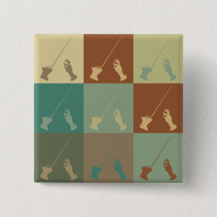 Conducting Pop Art Button