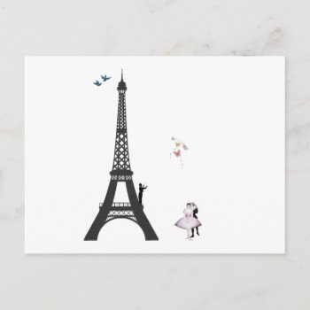 Conductor And Eiffel Tower Postcard by VintageFactory at Zazzle