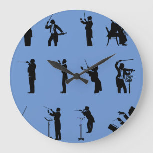 conductor-music-silhouette large clock
