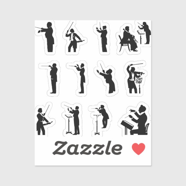 conductor-music-silhouette sticker (Sheet)