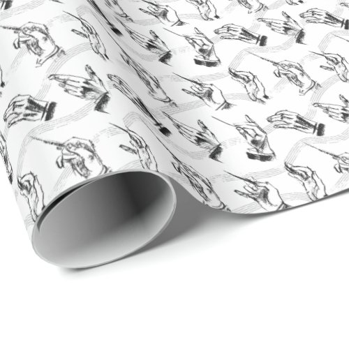 Conductor pattern in black and white wrapping paper