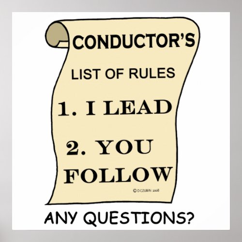 Conductors List of Rules Poster