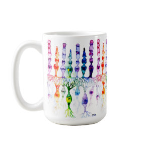 Cone cells rod cells and bipolar neurond of retina coffee mug