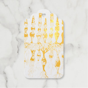 Cone cells rod cells and bipolar neurons of retina foil gift tags