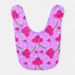 cone flower and dots baby bib