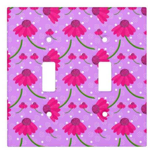 cone flower and dots light switch cover