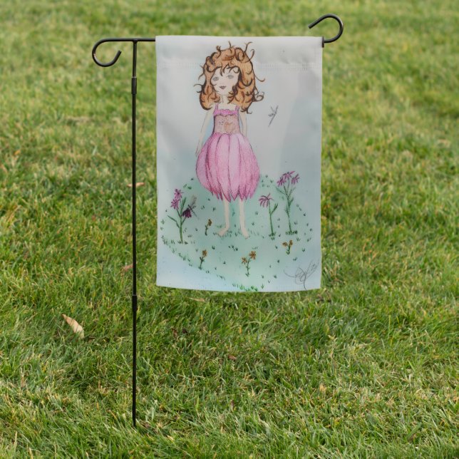 Cone Flower Fairy Garden Flag (In SItu)
