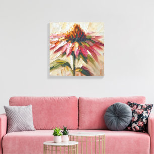 Cone Flower Impasto Painting Canvas Print