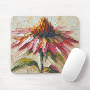 Cone Flower Impasto Painting Mouse Pad