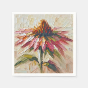 Cone Flower Impasto Painting Napkins