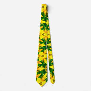 Cone Flower Pattern Neck Tie