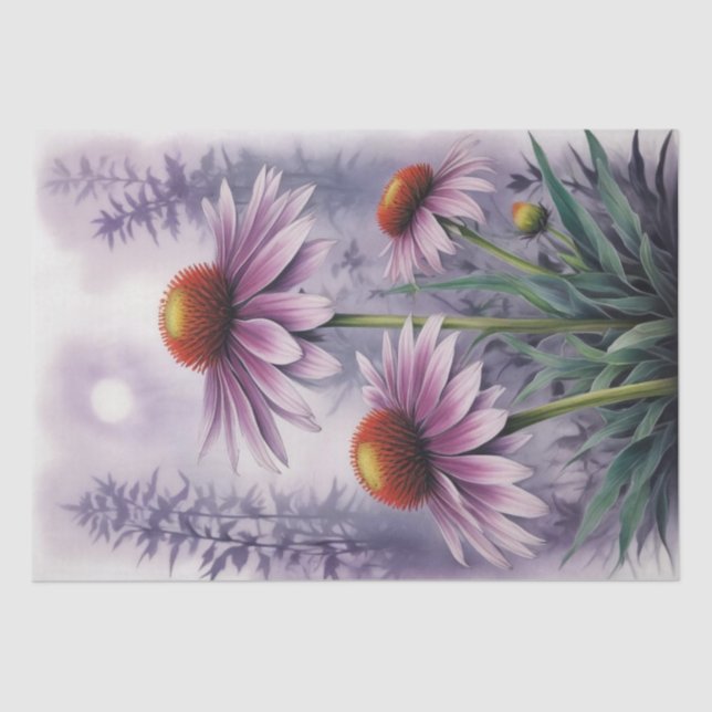 Cone Flowers Decoupage  Tissue Paper (Front)