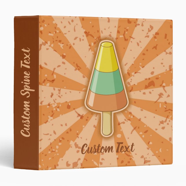 Cone Shaped Sorbet Stick 3 Ring Binder (Front/Spine)