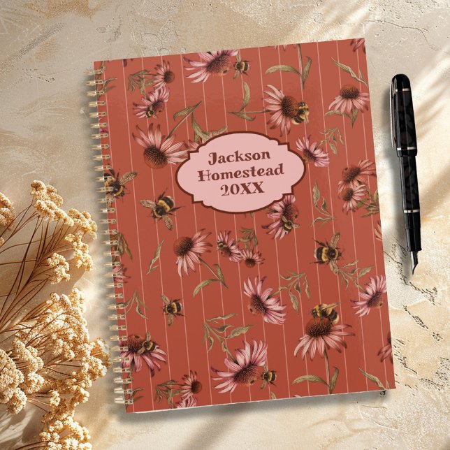 Coneflower Bees Pattern Custom Title Family Planner (Creator Uploaded)