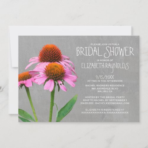 Coneflower Bridal Shower Invitations