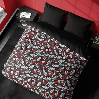 Coneflower Confetti on Black Duvet Cover