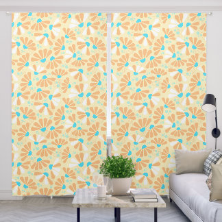Coneflower Confetti on Eggshell Blackout Curtains