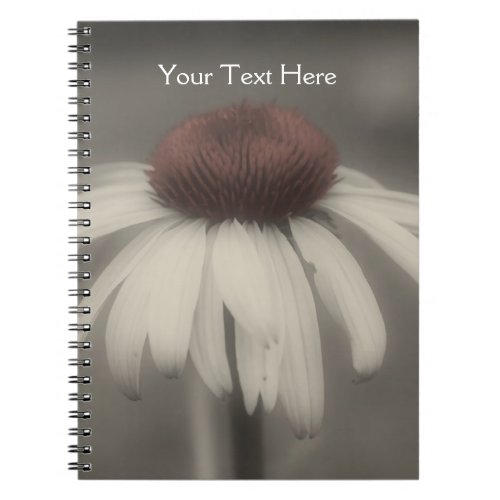 Coneflower Daisy In Black And White Notebook