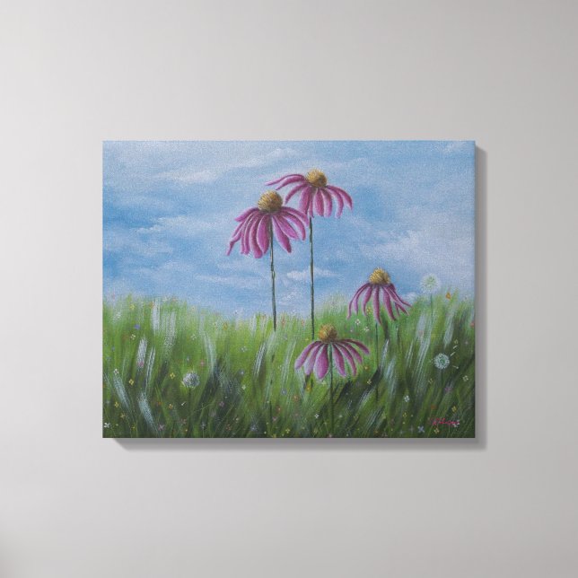 Coneflower Wishes Wrapped Canvas Print (Front)